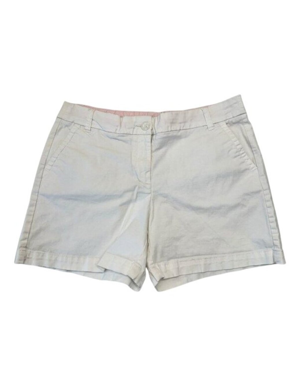 Crown & Ivy Women SZ 8 Off White Classic Chino Short - Everyday -Casual Summer